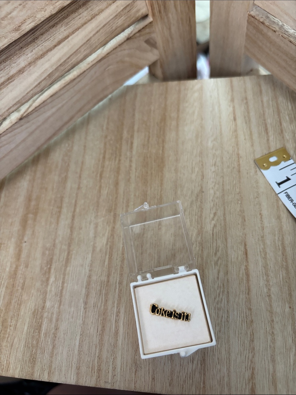 Gold-tone 'Coke is it’ Tac Pin